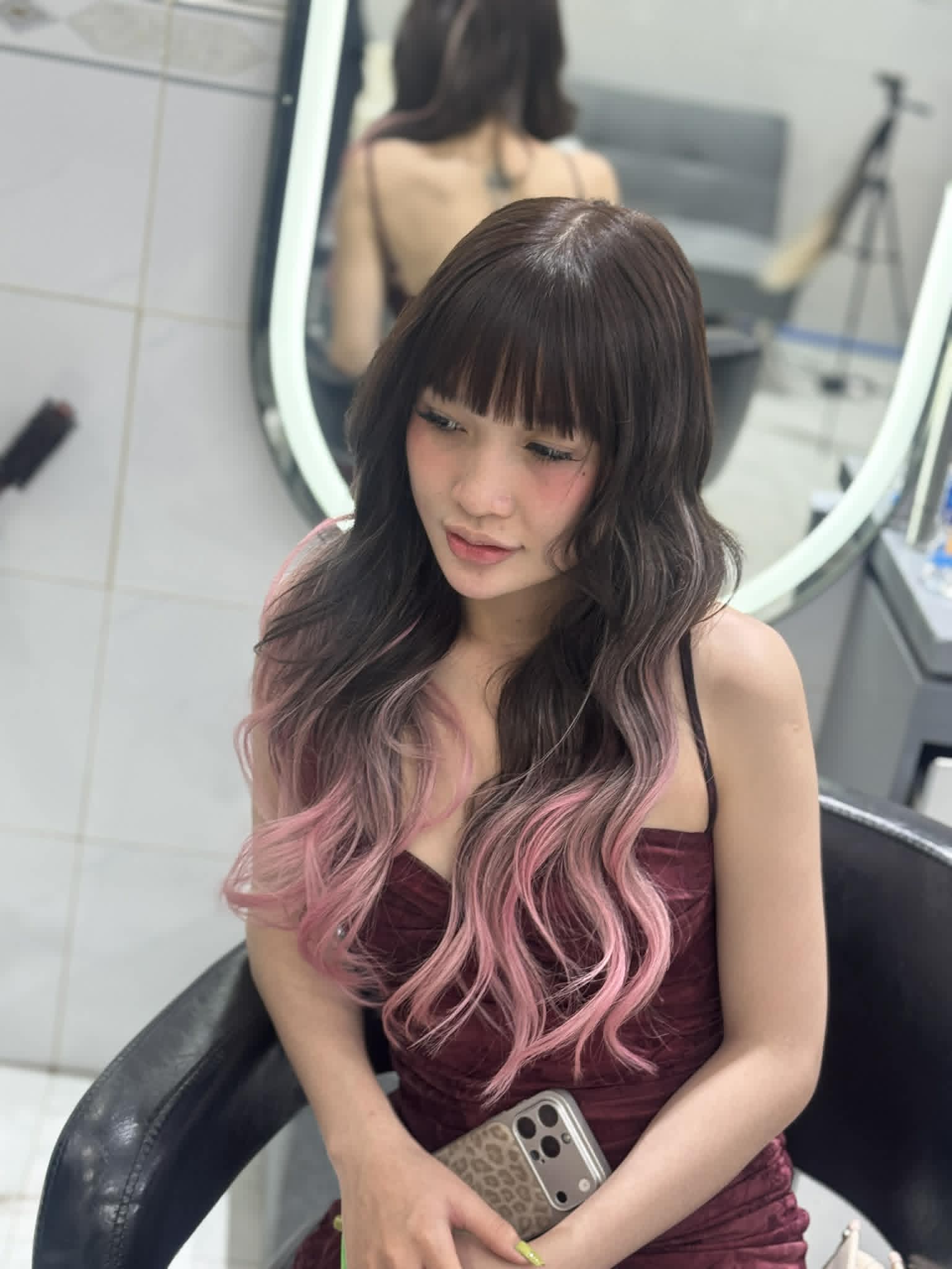 Mẫu tóc Uốn Nhuộm Balayage